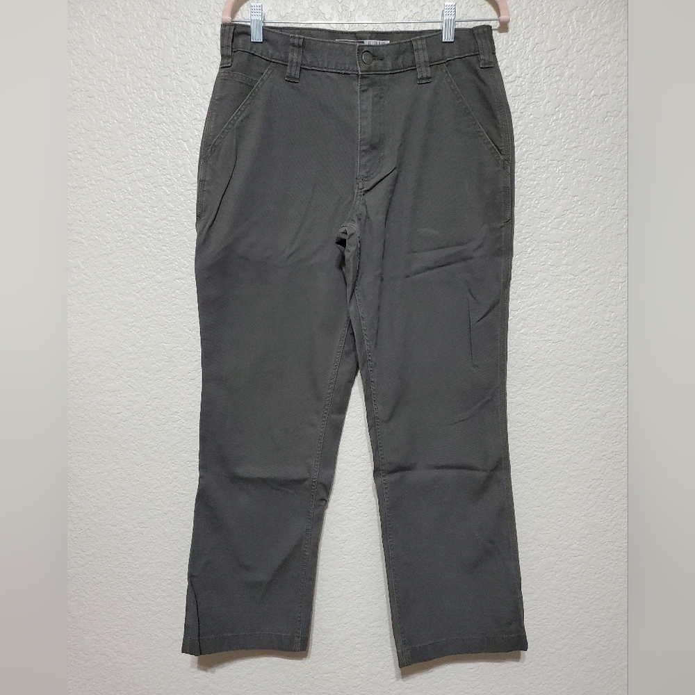 Carhartt Dark Gray Relaxed Fit Rugged Flex Canvas Work Pants Men's Size 32 X 30